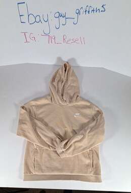 Kids Nike Sportswear Club Fleece Pullover Hoodie in Beige